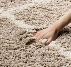 Modern Beige Shaggy Living Rug